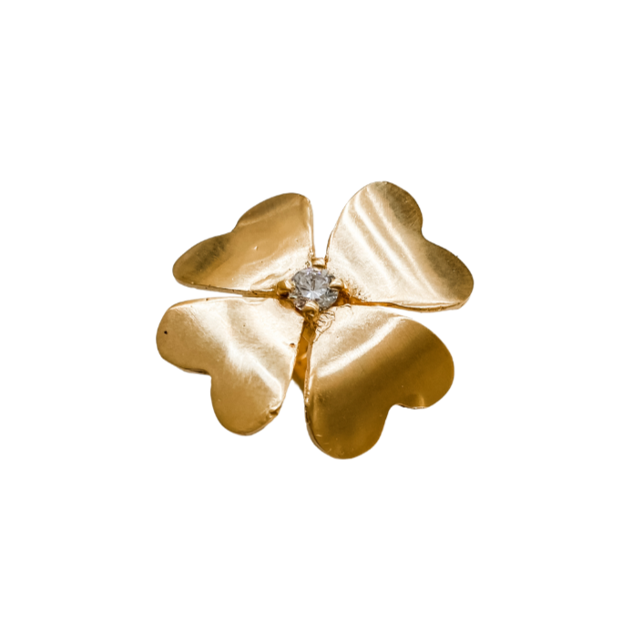 FLOWERS FOLLOW THE SUN Four-Leaf Clover Pinky Ring