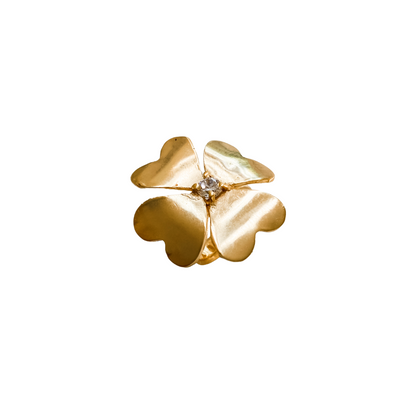 FLOWERS FOLLOW THE SUN Four-Leaf Clover Pinky Ring