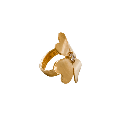 FLOWERS FOLLOW THE SUN Four-Leaf Clover Pinky Ring