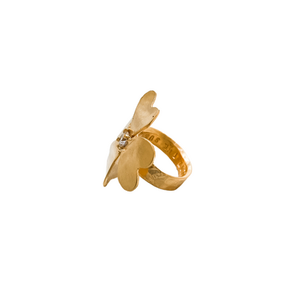 FLOWERS FOLLOW THE SUN Four-Leaf Clover Pinky Ring