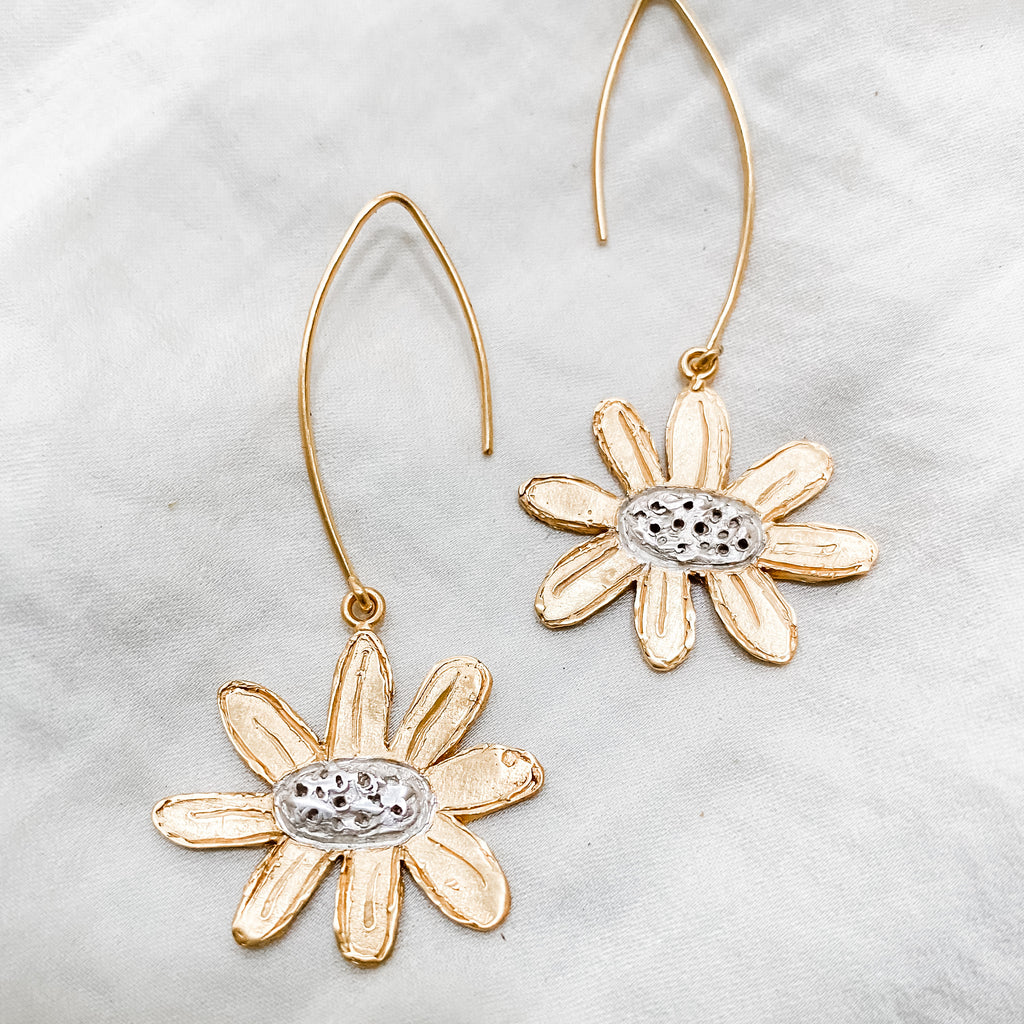WILD FLOWER Engraved Earrings