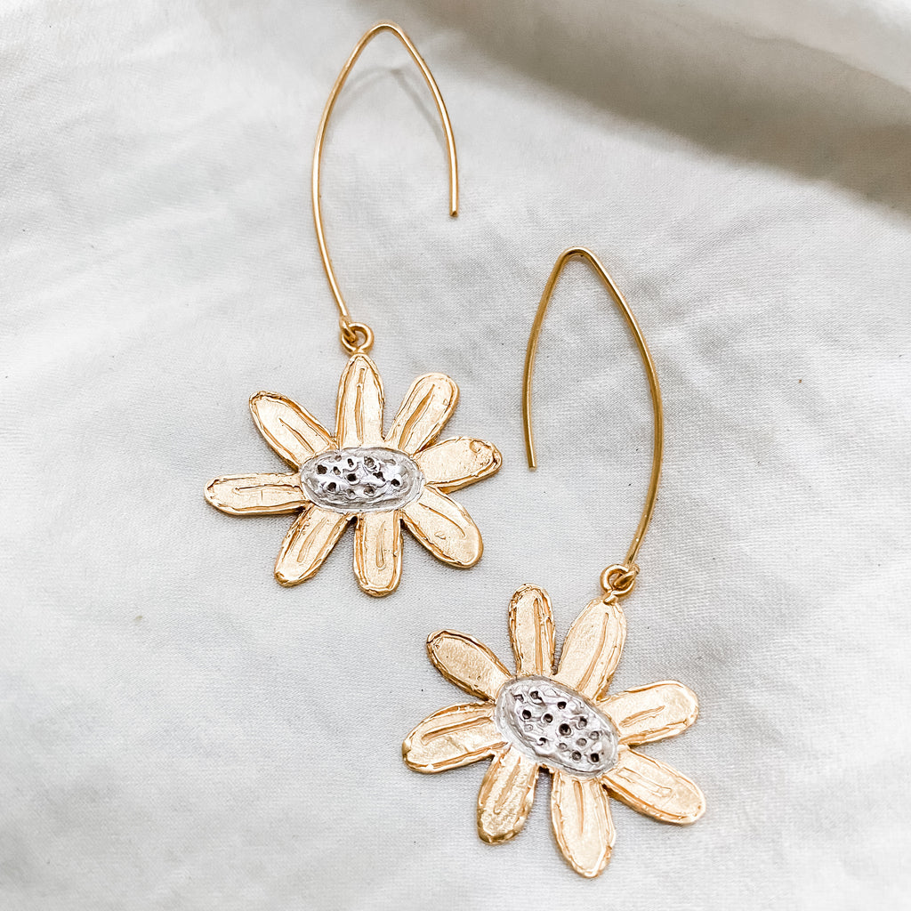 WILD FLOWER Engraved Earrings