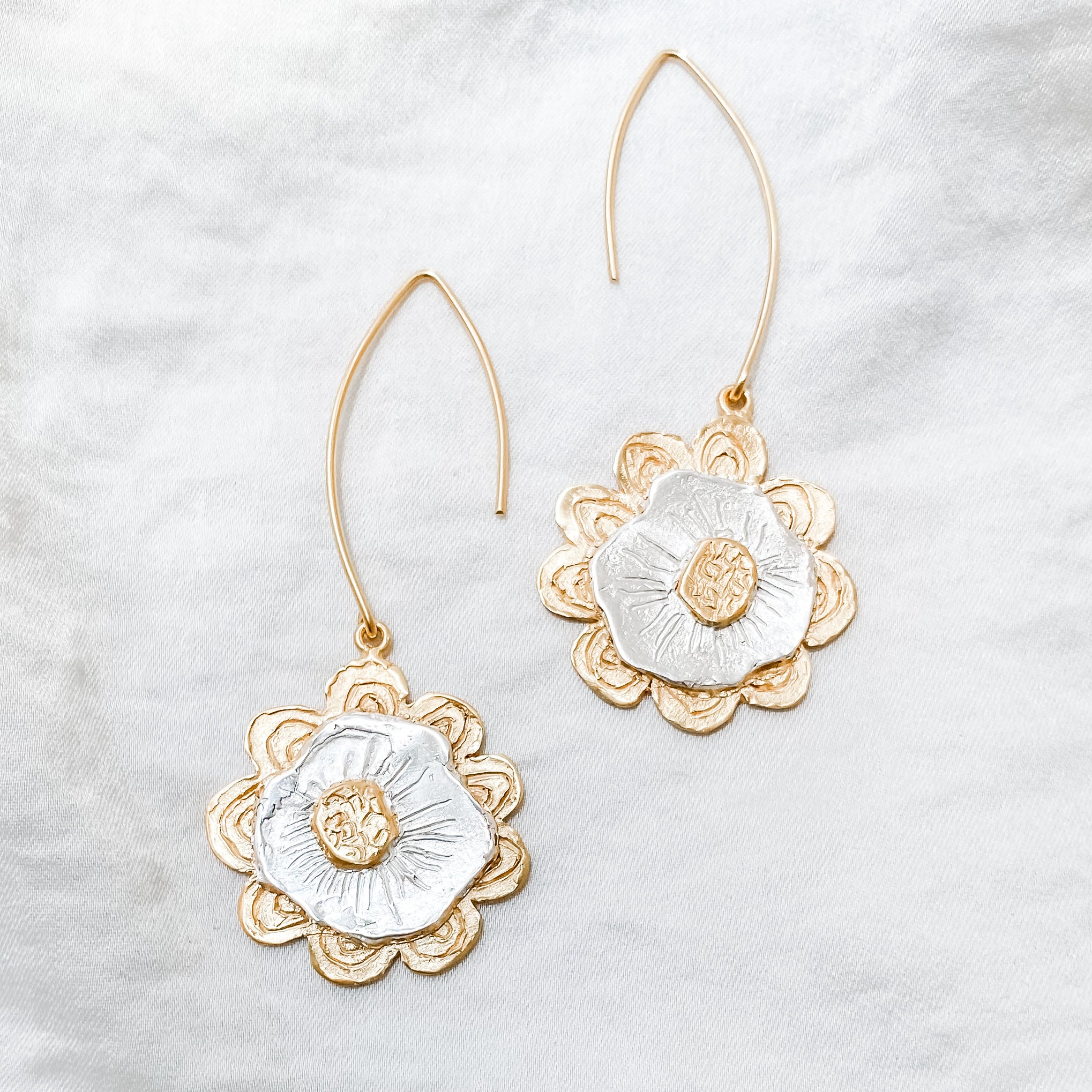 NO RAIN NO FLOWERS Engraved Earrings