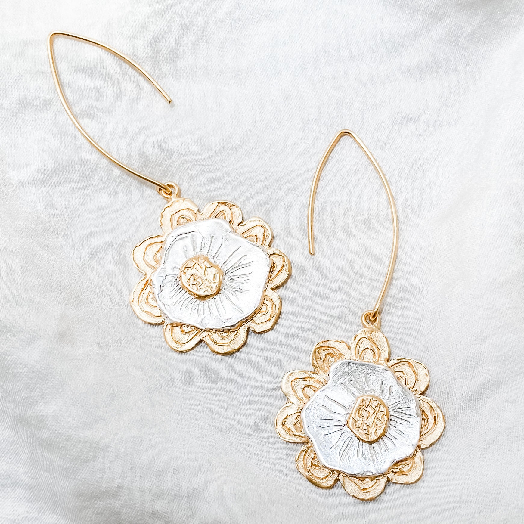 NO RAIN NO FLOWERS Engraved Earrings