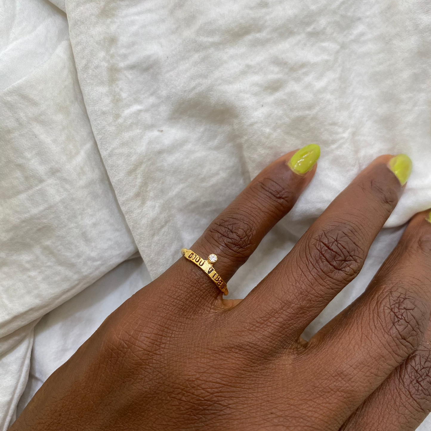 GOOD VIBES RAINBOW Pinky Ring