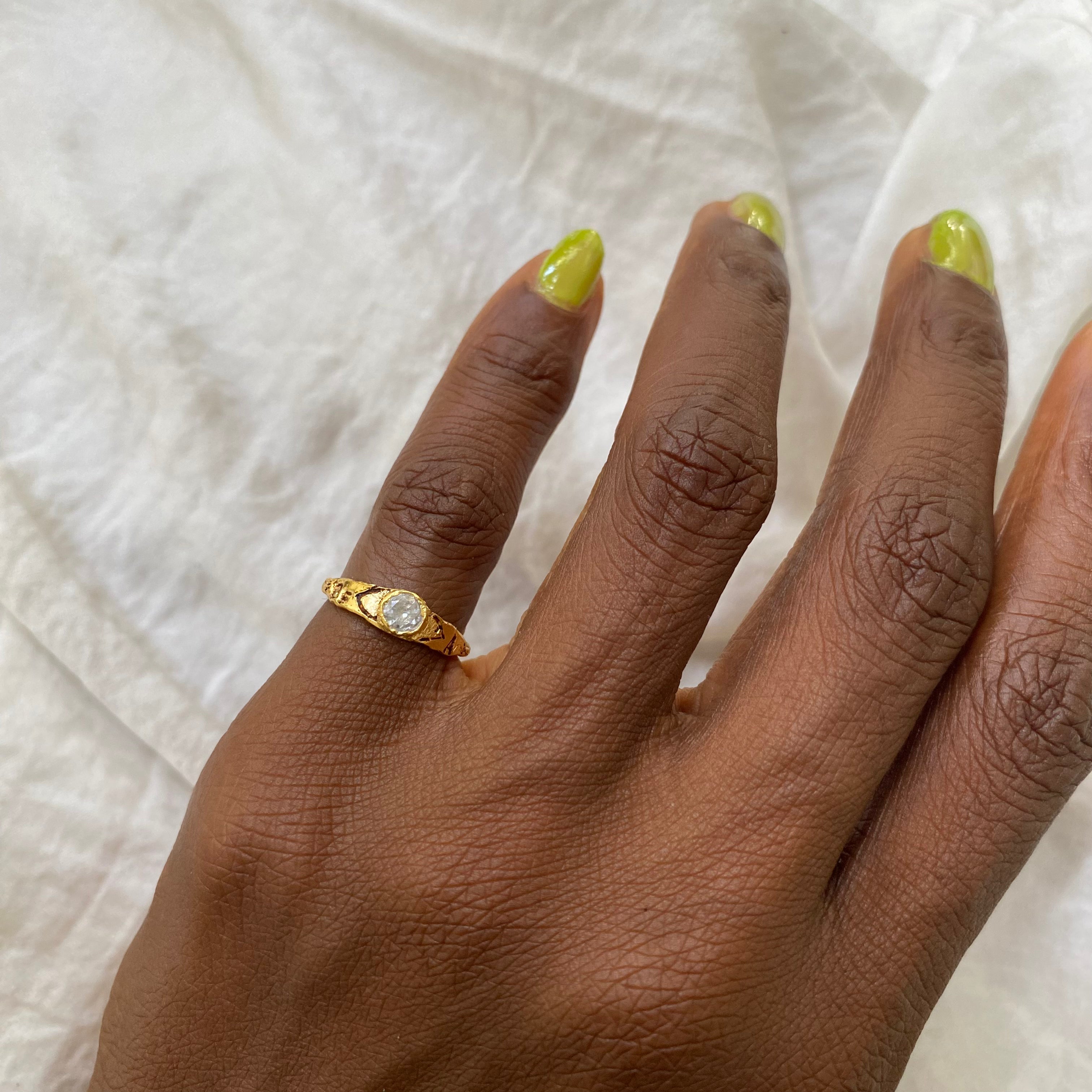 BE KIND…OF A BITCH Crystal Pinky Ring (manuscript)