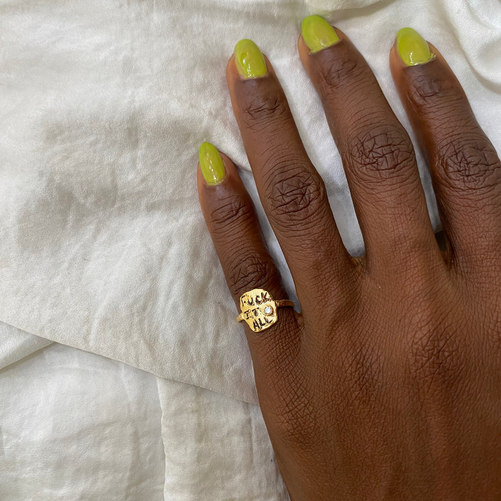 FUCK IT ALL Pinky Ring