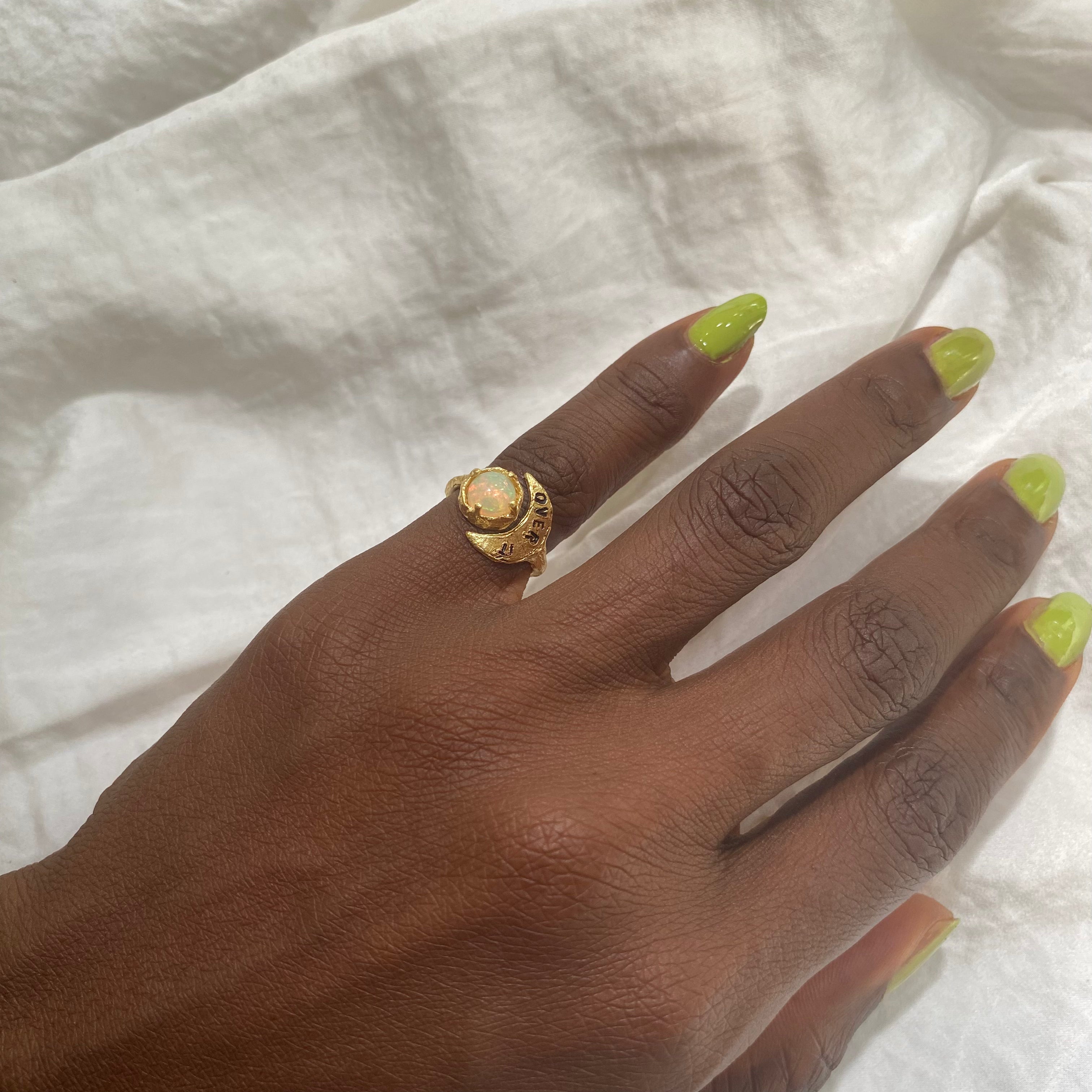 OVER IT Moon Pinky Ring