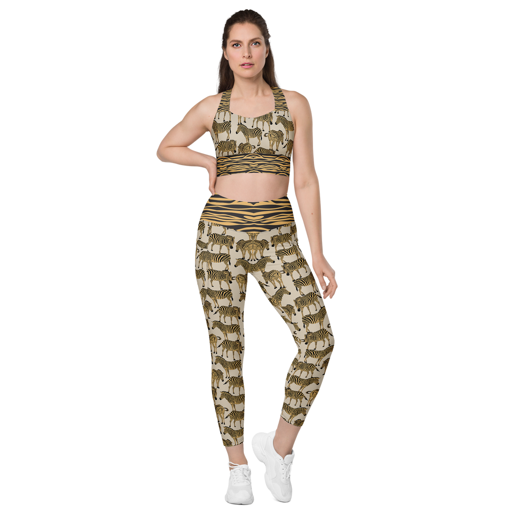 BOLD BEIGE ZEBRA Sports Bra | WILDwear
